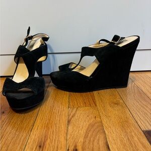 Black Suede Wedge